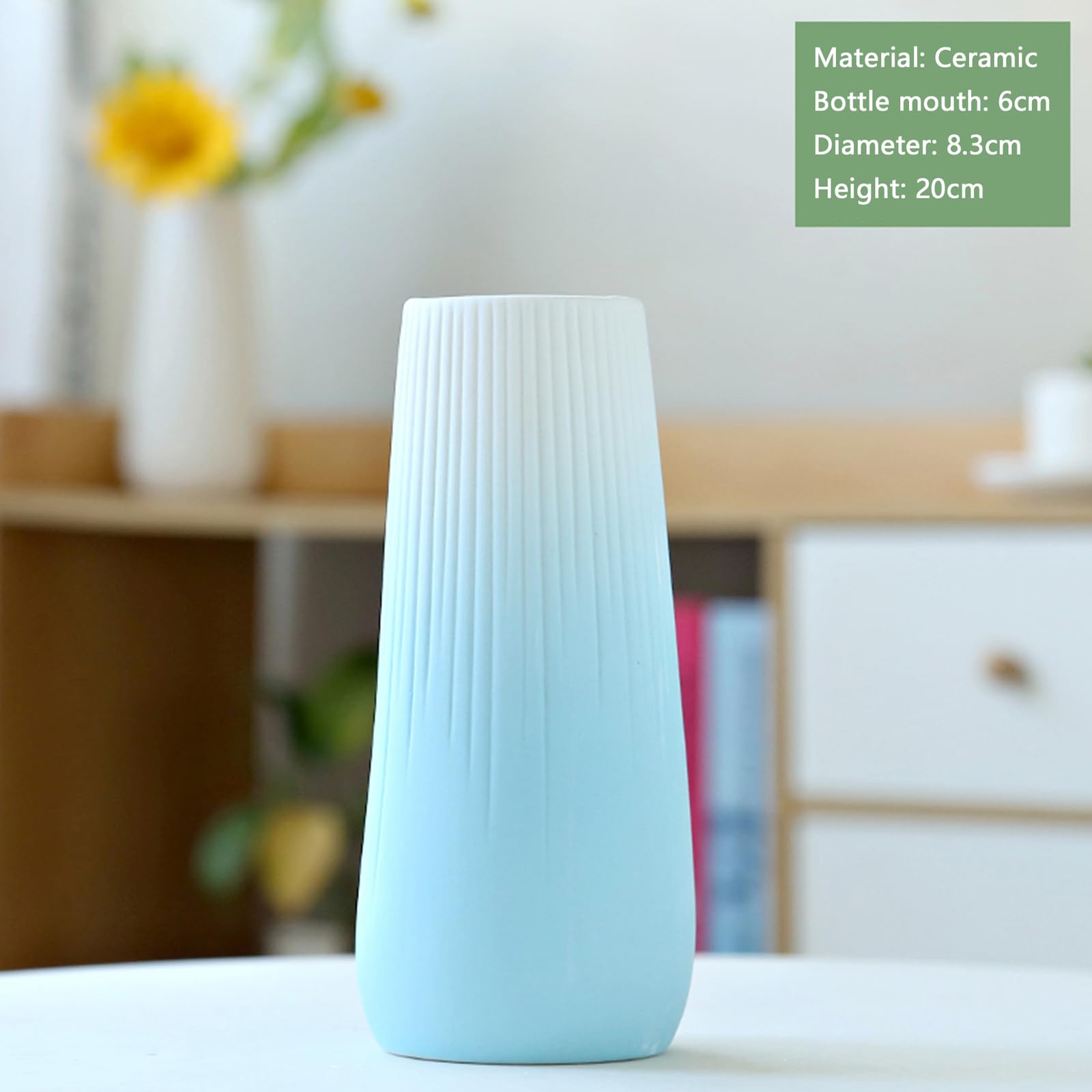 Amazon.co.jp: 20.8 cm セラミック花瓶 グラデーション ブルー花瓶